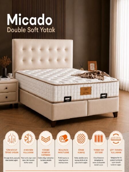 Micado Double Soft Pocket Yaylı Yatak
