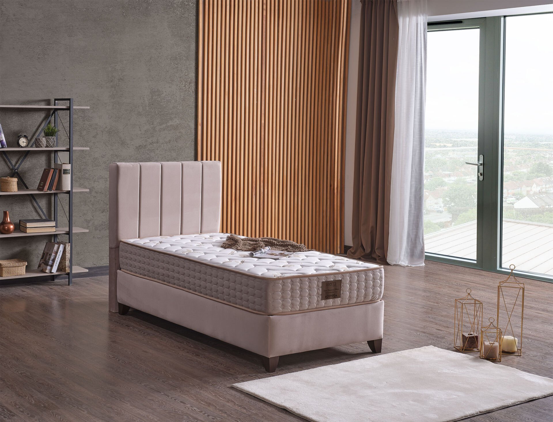 Yatakcım Bonita Baza + Başlık + Yatak Set (3 lü set) Krem