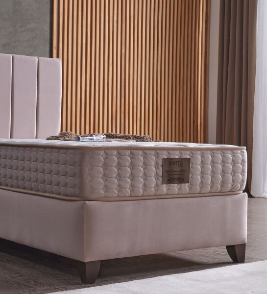 Yatakcım Bonita Baza + Başlık + Yatak Set (3 lü set) Krem