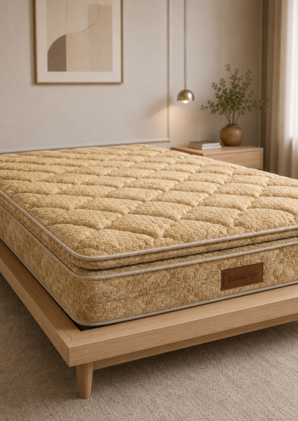 Aura Comfort Ultra Full Ortopedik Pedli Tavşan Tüyü Torba Yaylı Yatak (Kahve)