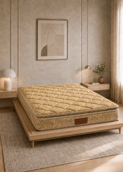 Aura Comfort Ultra Full Ortopedik Pedli Tavşan Tüyü Torba Yaylı Yatak (Kahve)