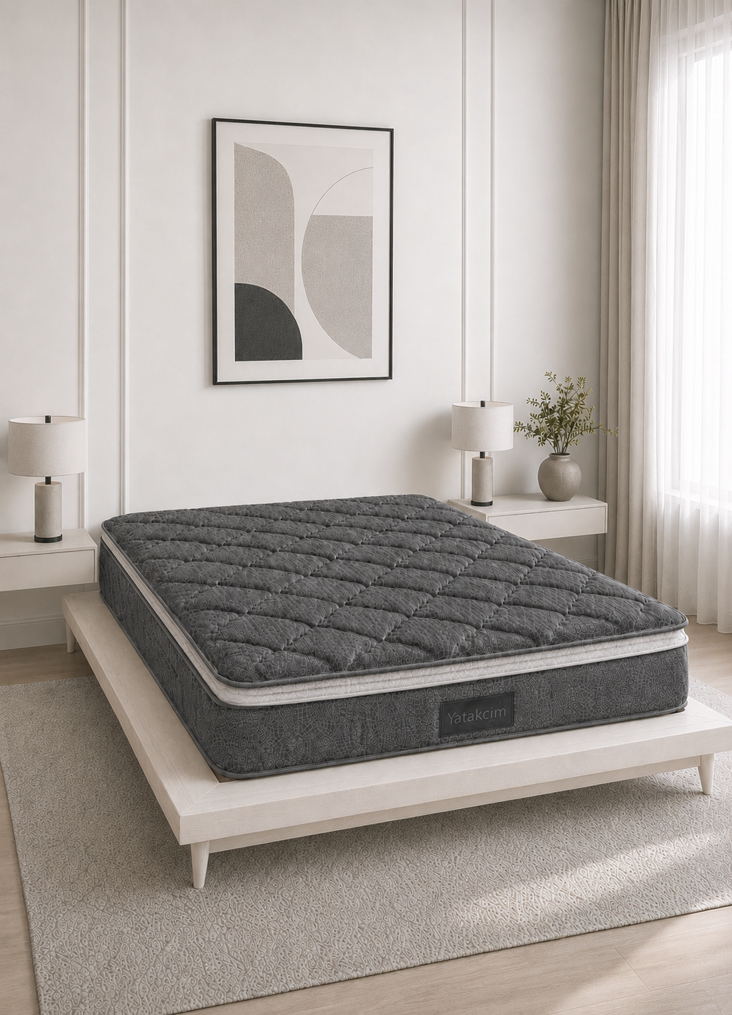 Aura Comfort Ultra Full Ortopedik Pedli Tavşan Tüyü Torba Yaylı Yatak – Antrasit
